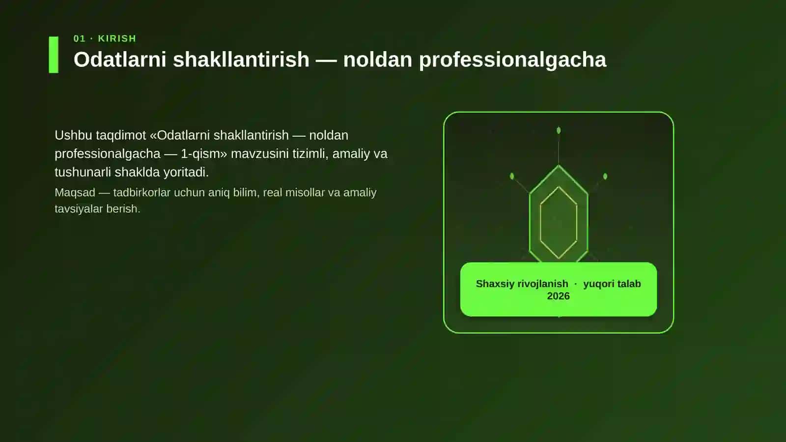 Odatlarni shakllantirish — noldan professionalgacha — 1-qism 3