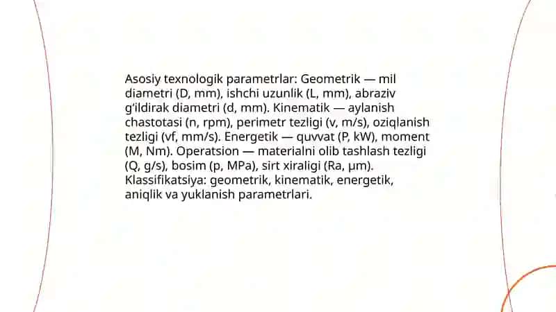 Sayqallash va un tortishdagi valli dastgohning texnologik parametrlari 3