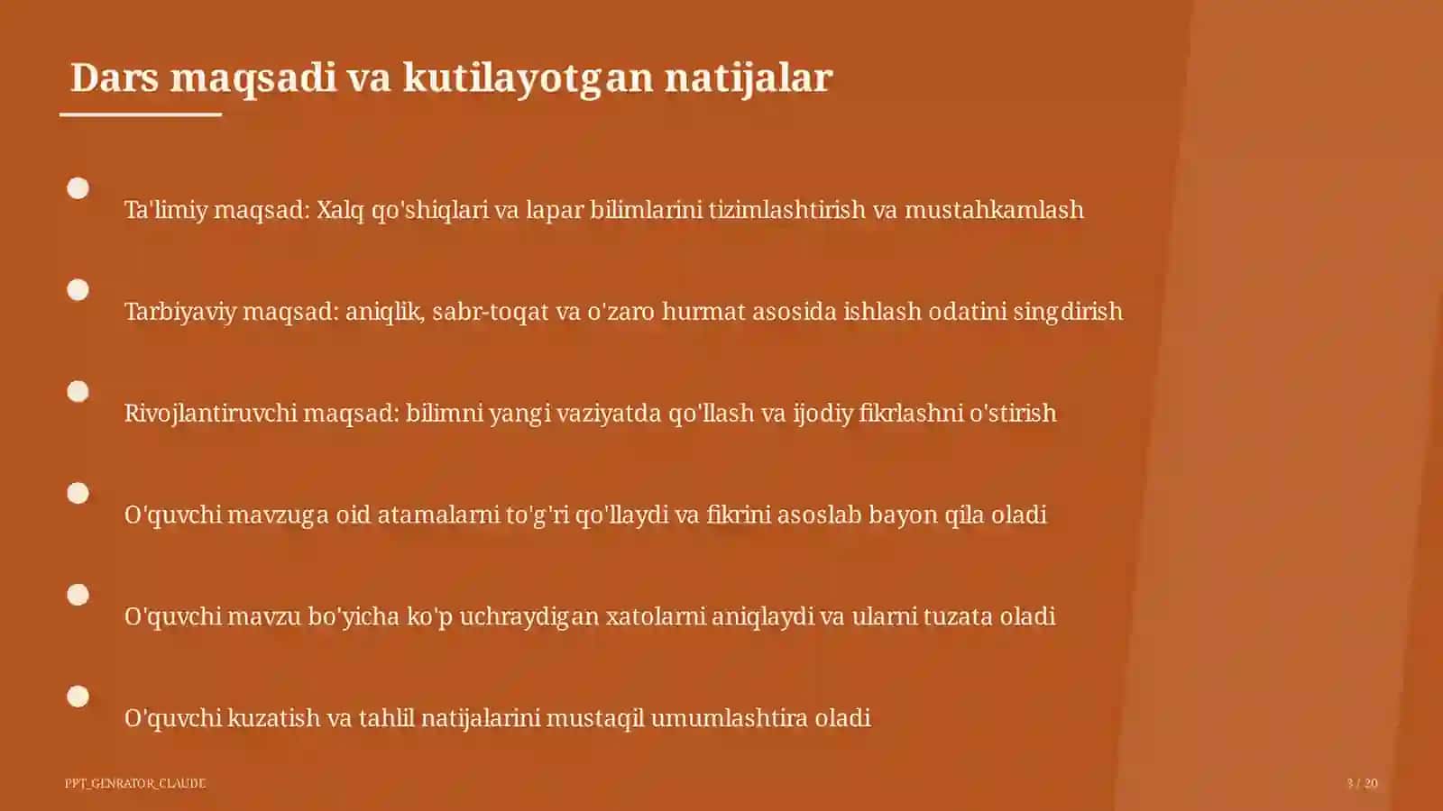 Xalq qo'shiqlari va lapar (3-sinf) 3