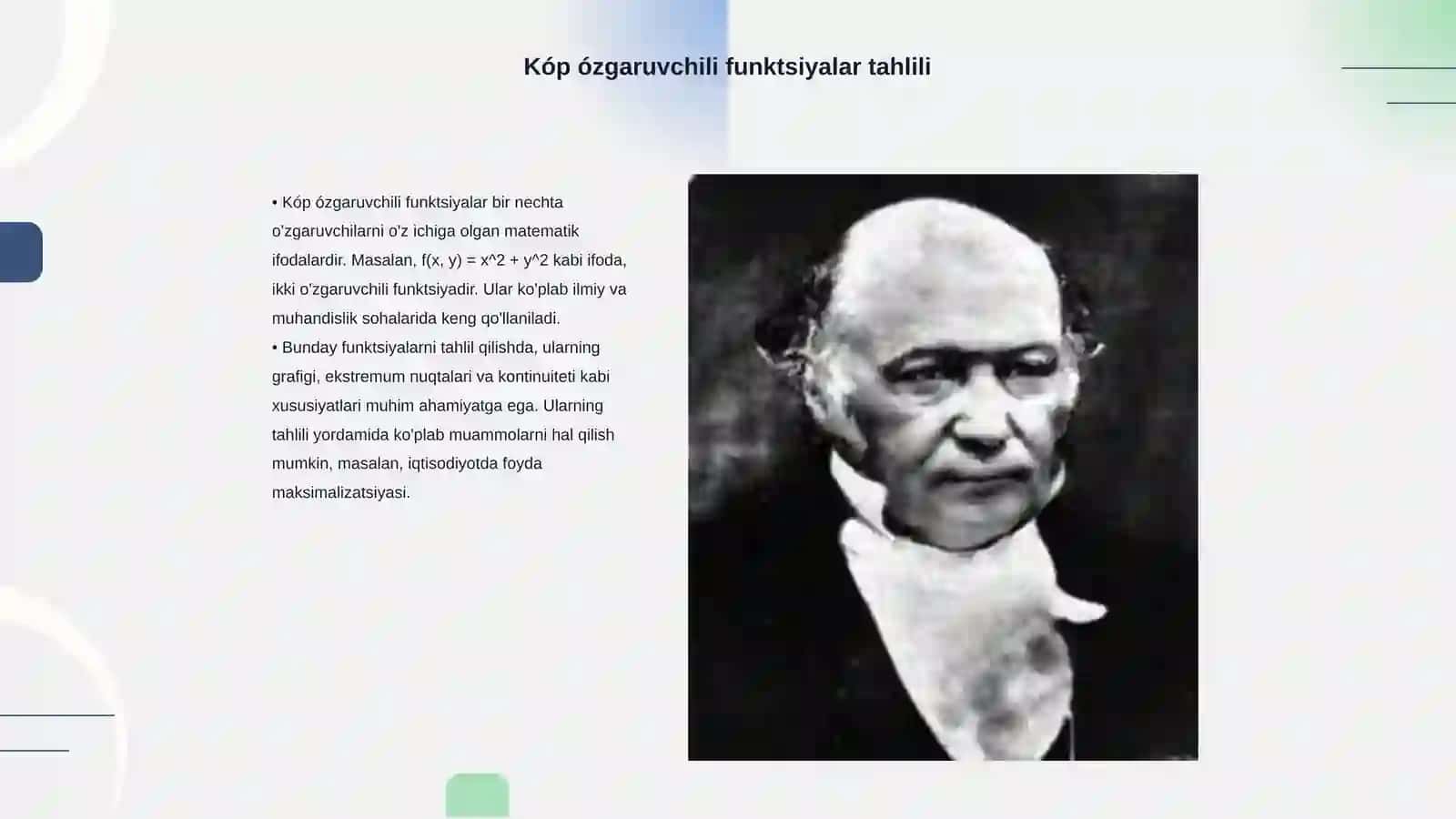 Kóp ózgaruvchili kanonik kórinishga keltirish 3