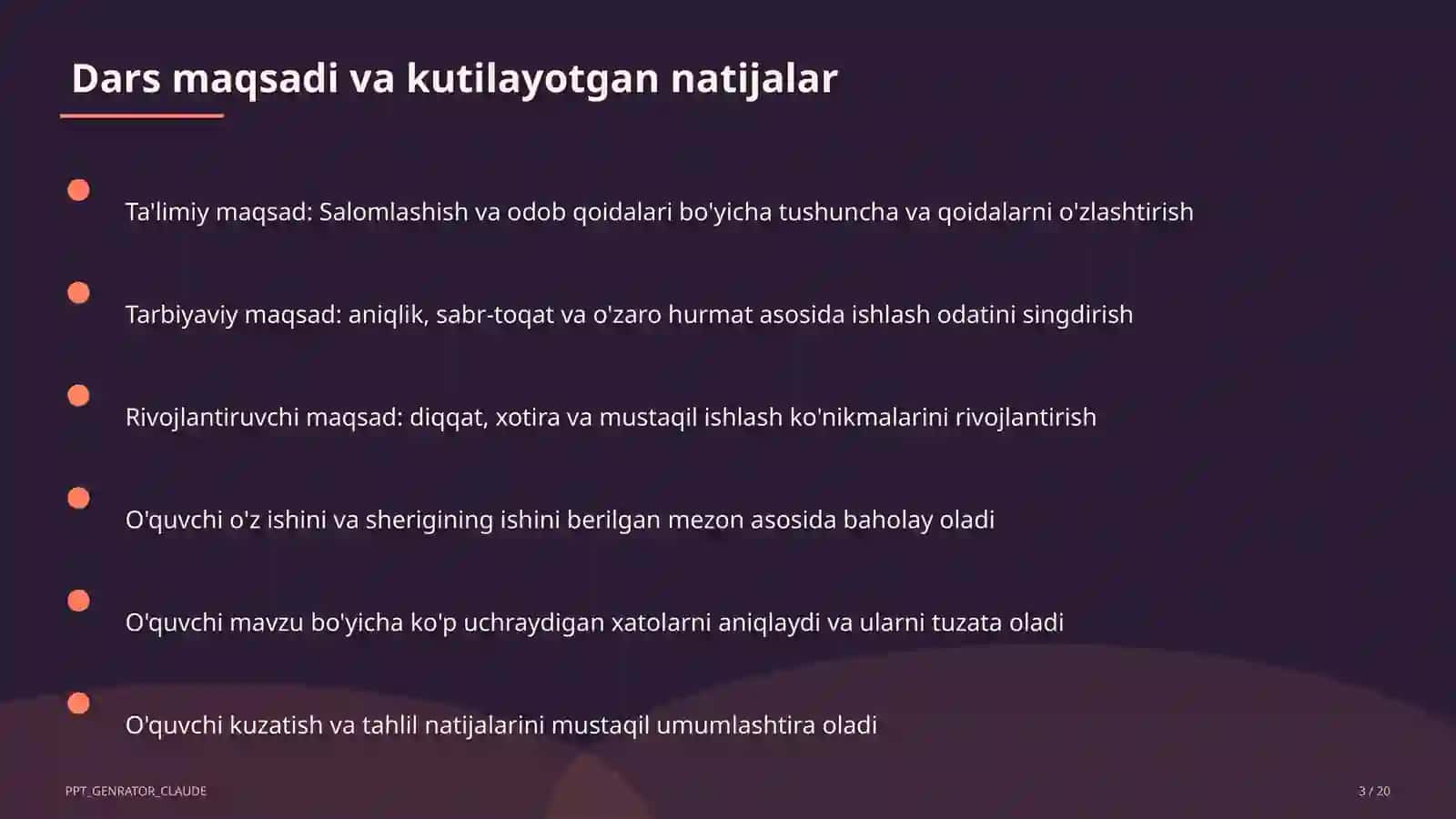 Salomlashish va odob qoidalari (1-sinf) 3
