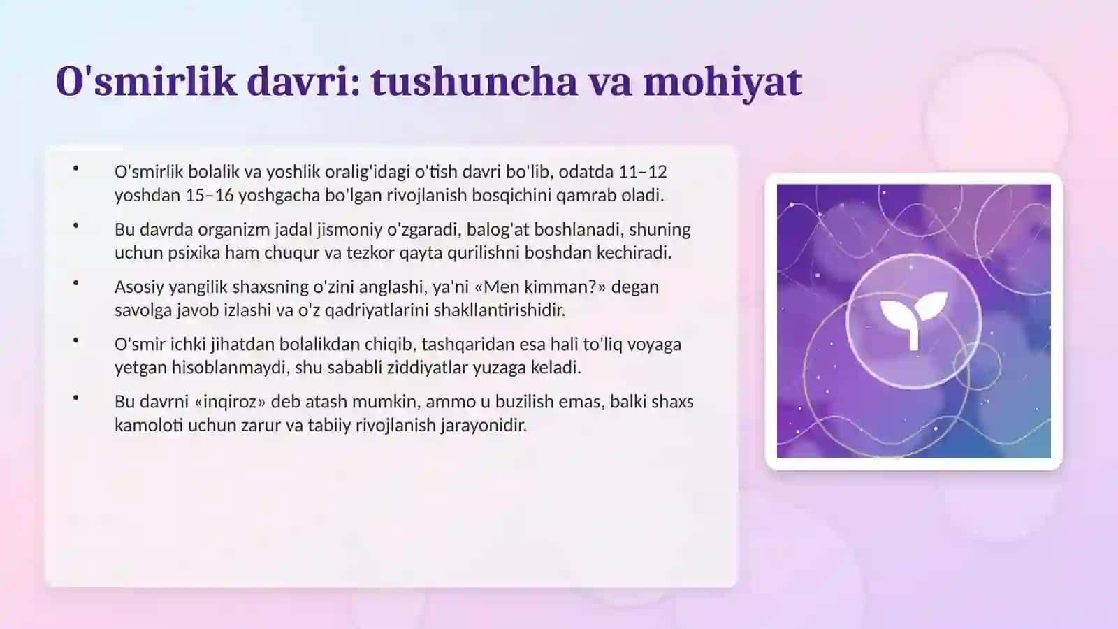 O'smirlik psixologiyasi 3