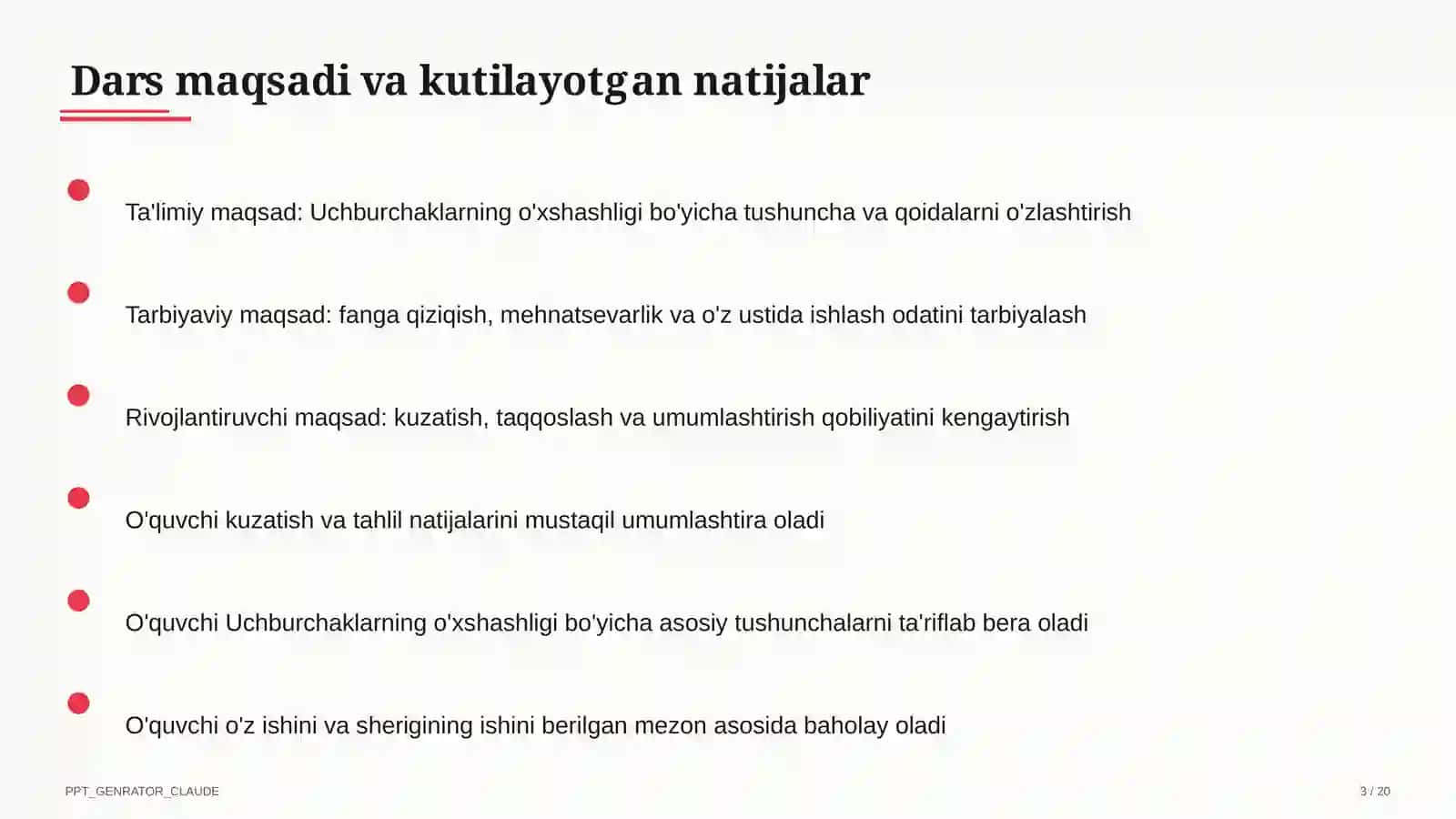 Uchburchaklarning o'xshashligi (8-sinf) 3