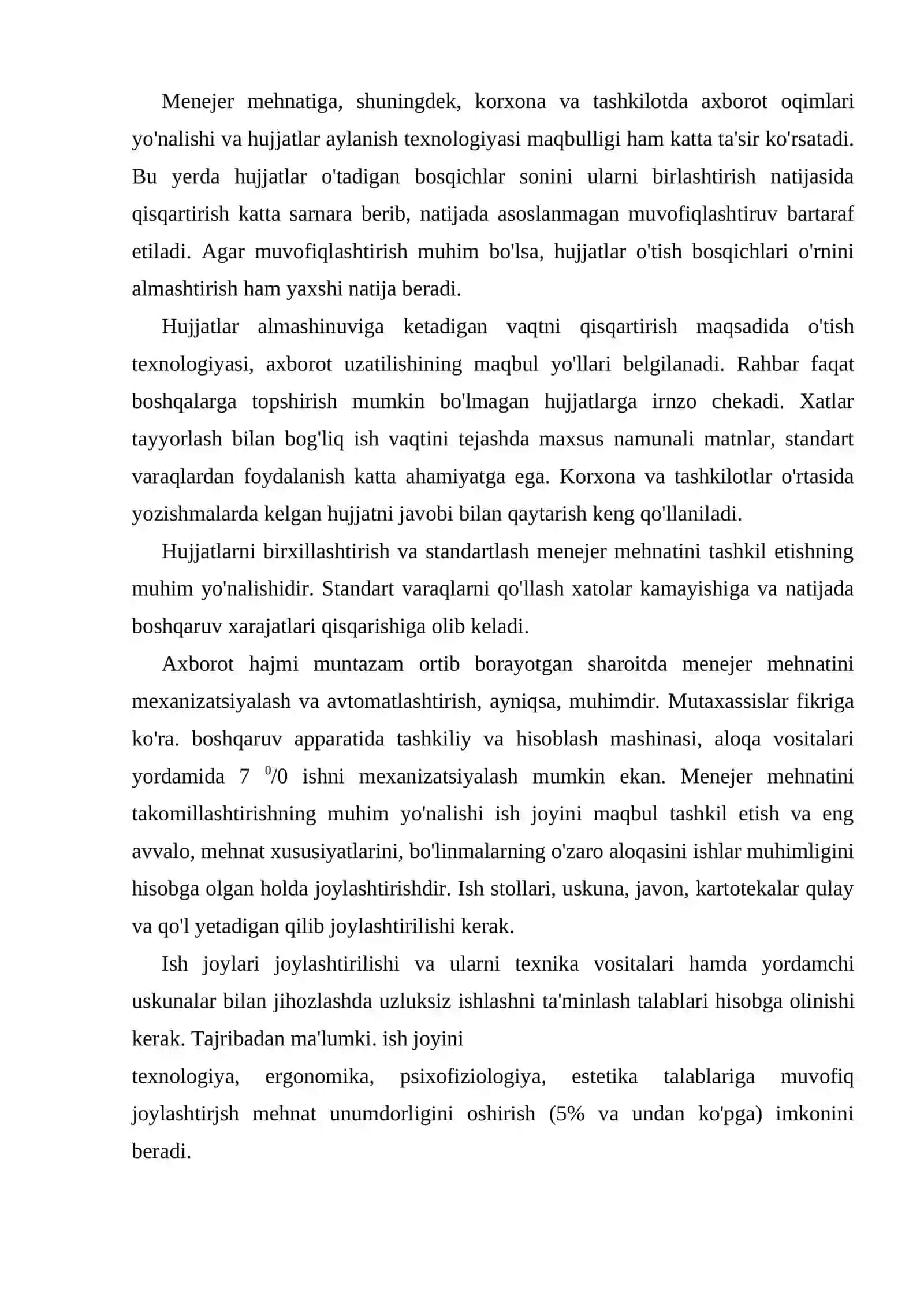 Menejment tizimida menejerlar faoliyatini tashkil etish 3