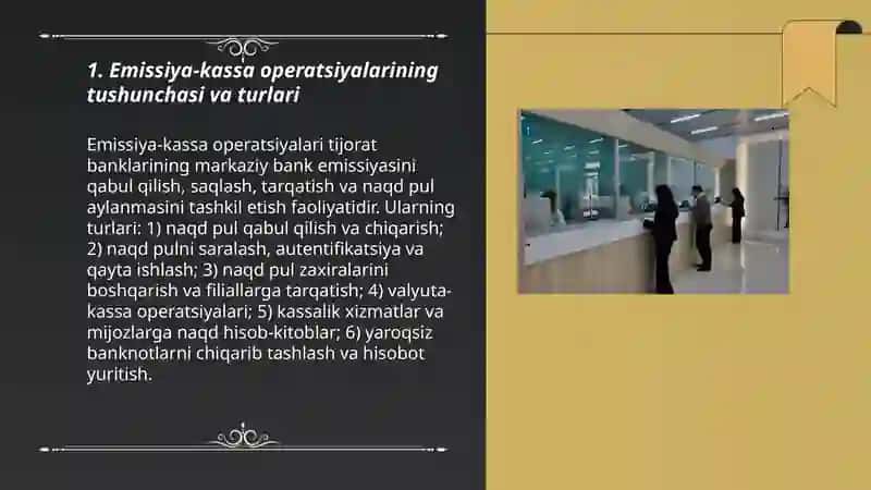 Emissiya-kassa operatsiyalari 3