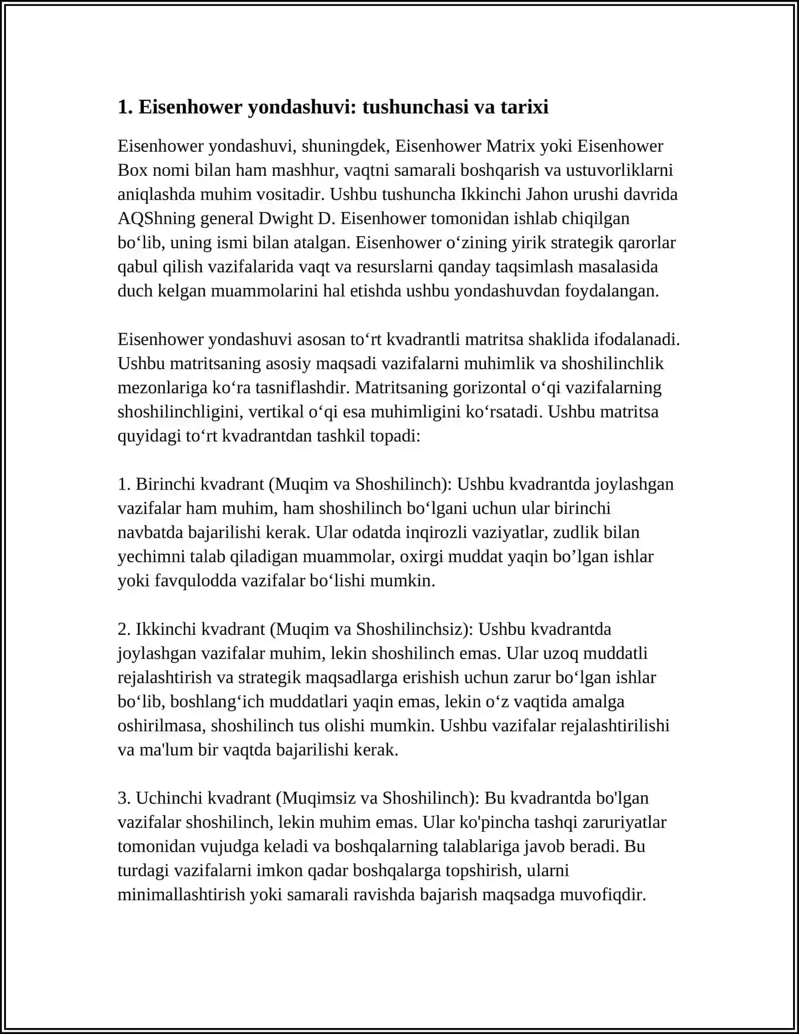Eisenhower yondashuvi 3