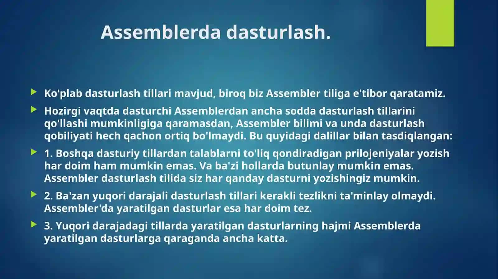 Assemblertilidadasturlash 3