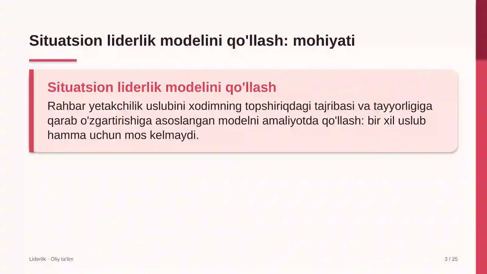 Buyumlar interneti sohasida situatsion liderlik modelini qo'llash 3