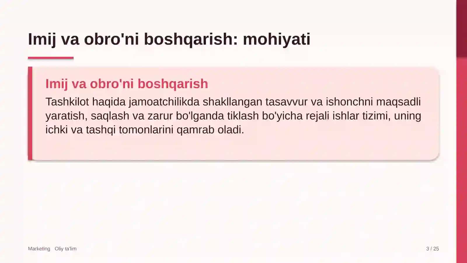 Echkichilikda imij va obro'ni boshqarish 3