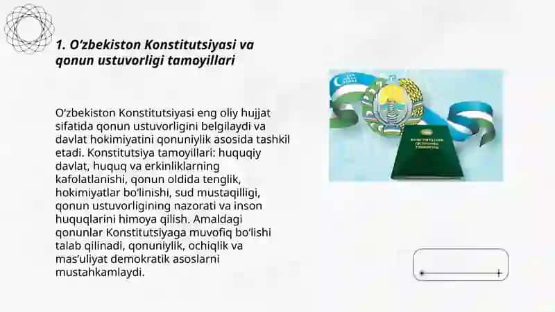 Oʻzbekiston qonun ustuvorligini taʼminlashning demokratik asoslari 3