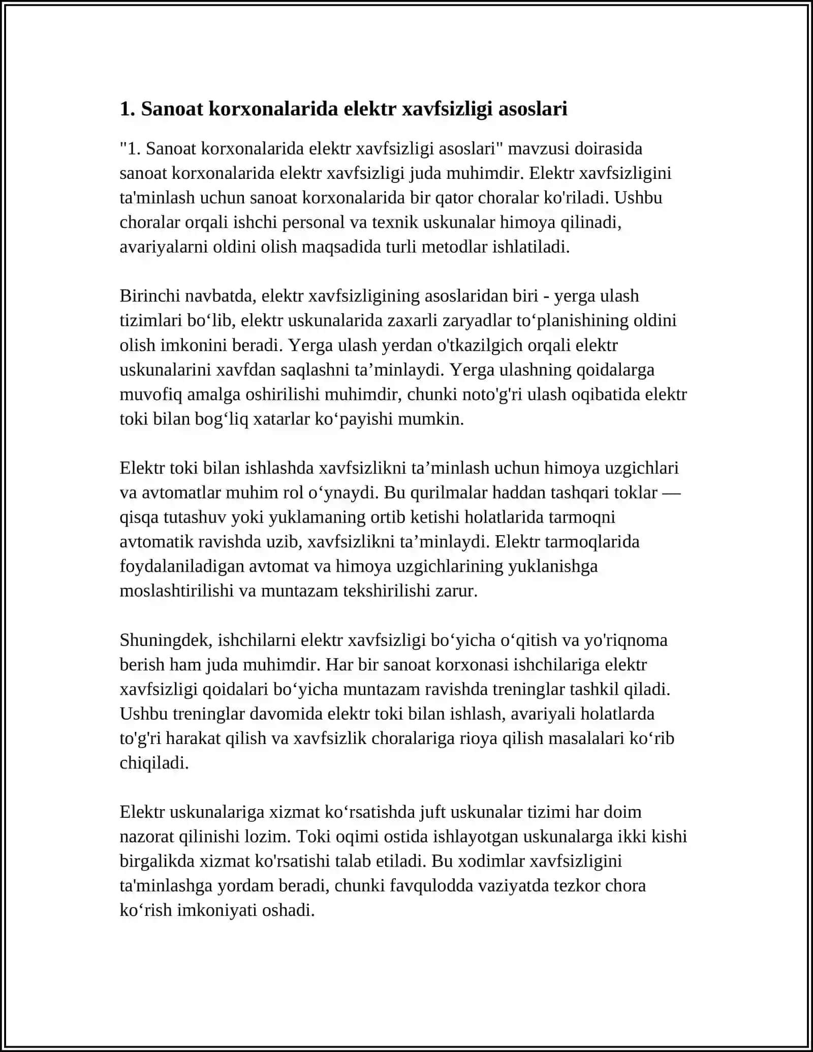 Elektr xavfsizligi asoslari 3
