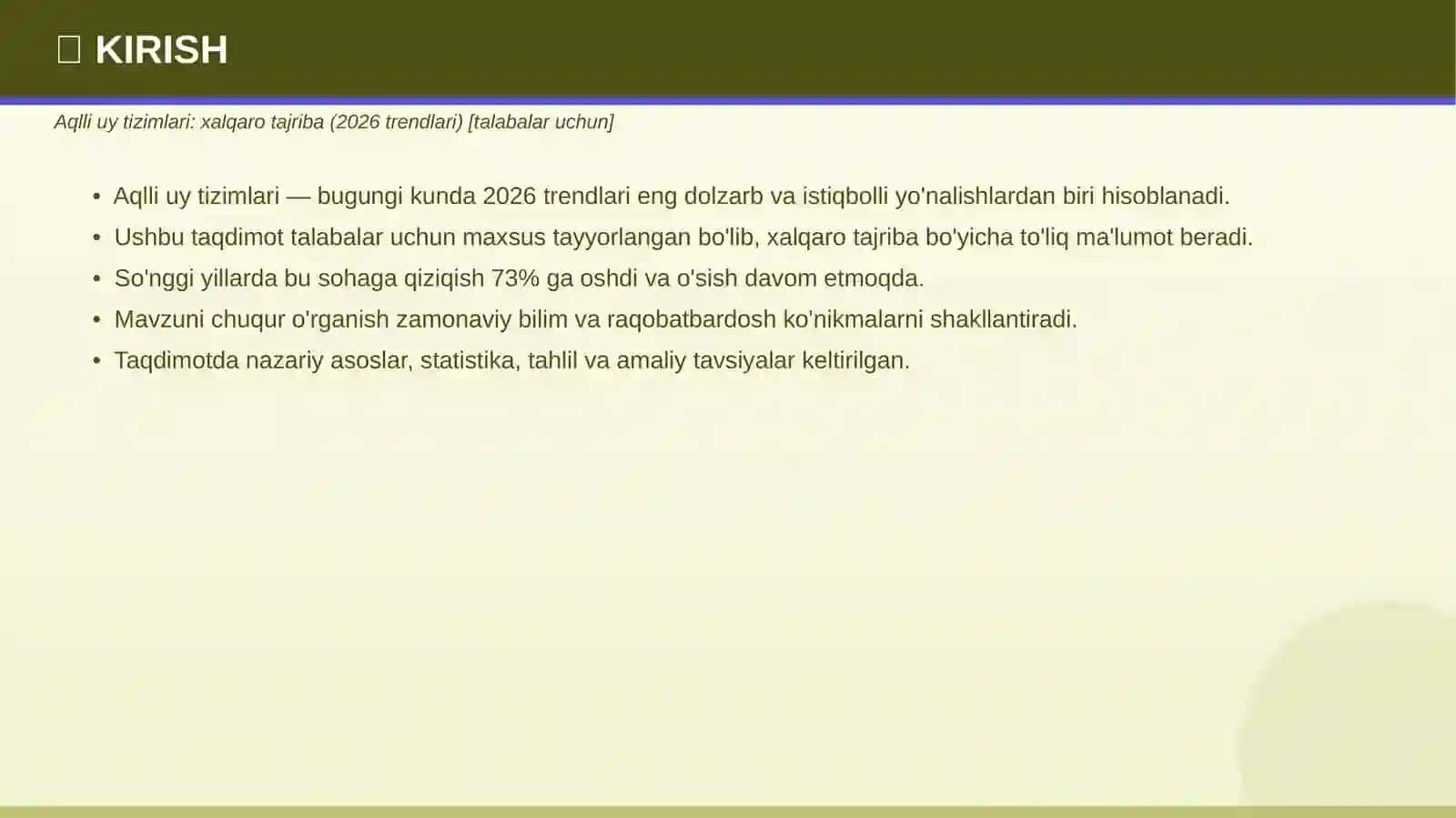 Aqlli uy tizimlari: xalqaro tajriba (2026 trendlari) 3