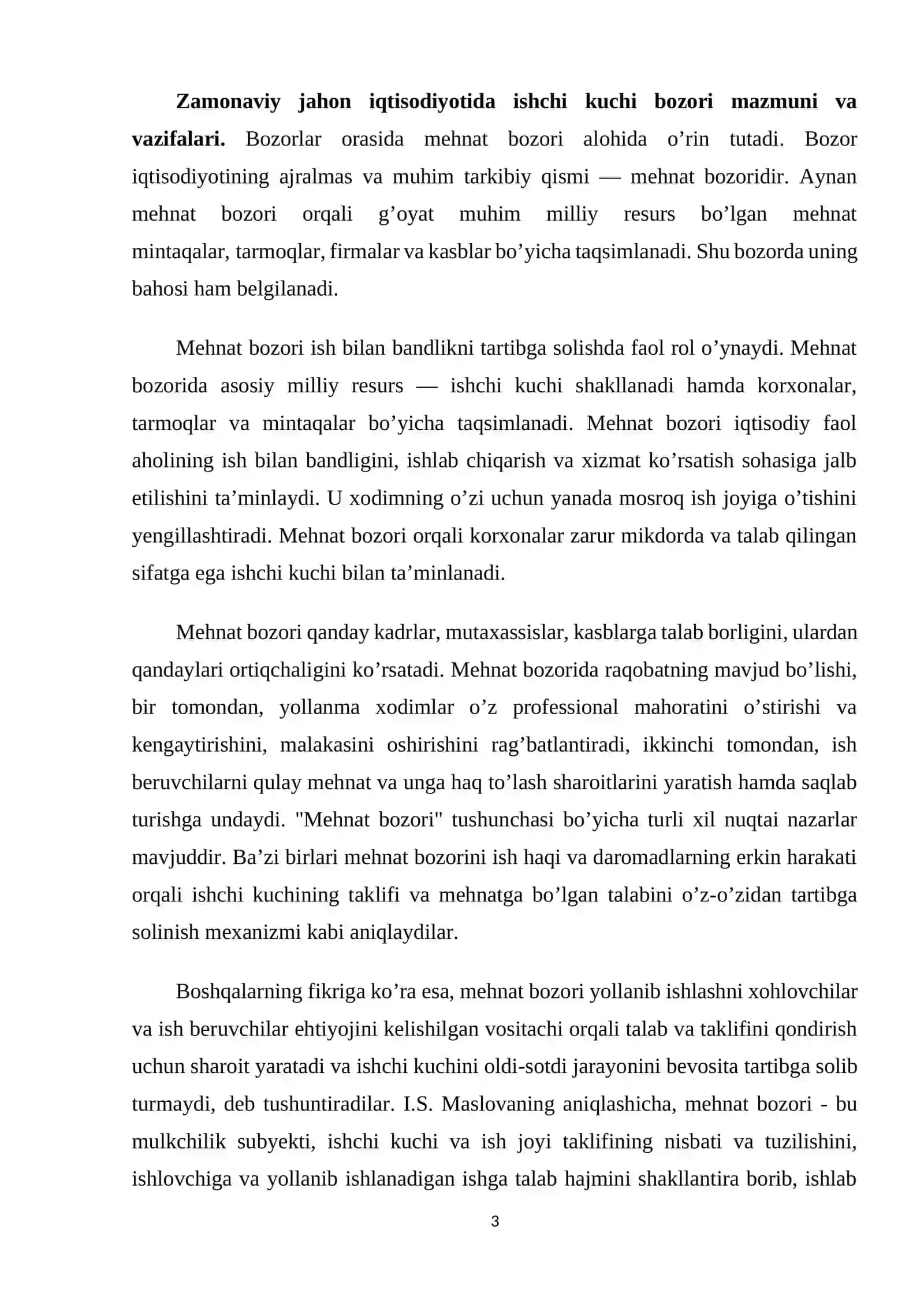 Zamonaviy jahon iqtisodiyotida ishchi kuchi bozori mazmuni va vazifalari 3