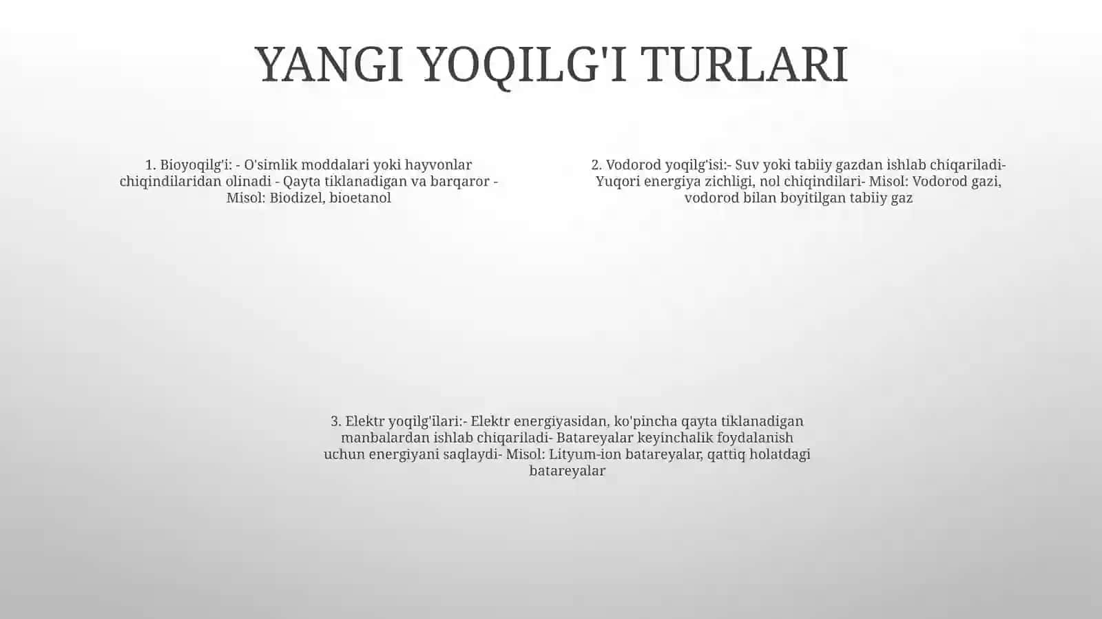Yangi Yoqilgilarning Xususiyatlari 3