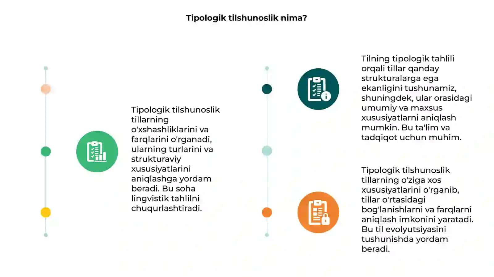 Tipologik tilshunoslik - tillarning o'xshashlik va farqlari 3