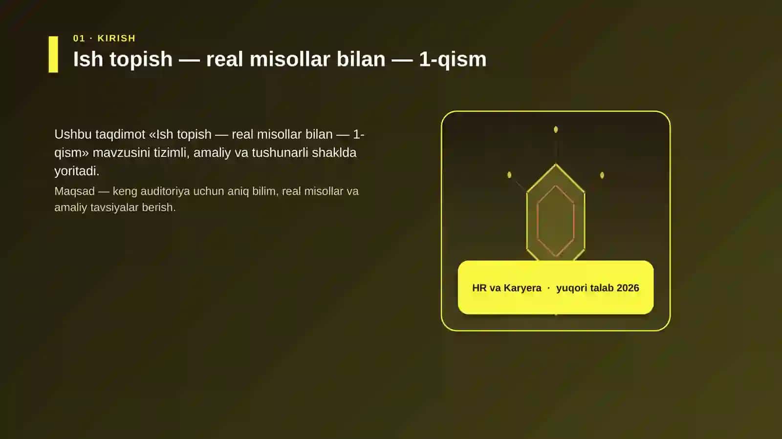 Ish topish — real misollar bilan — 1-qism 3