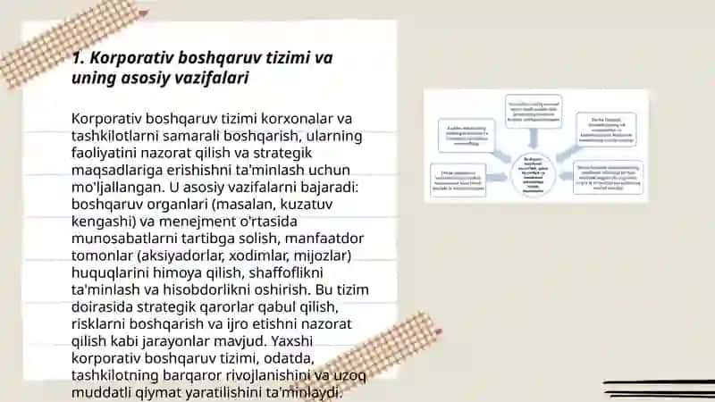 Korporativ boshqaruv tizimining vazifalari va javobgarligi 3