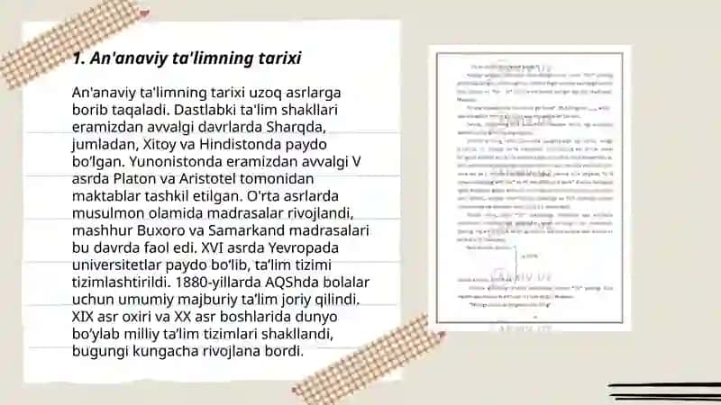 An'anaviy ta'limning tarixi 3