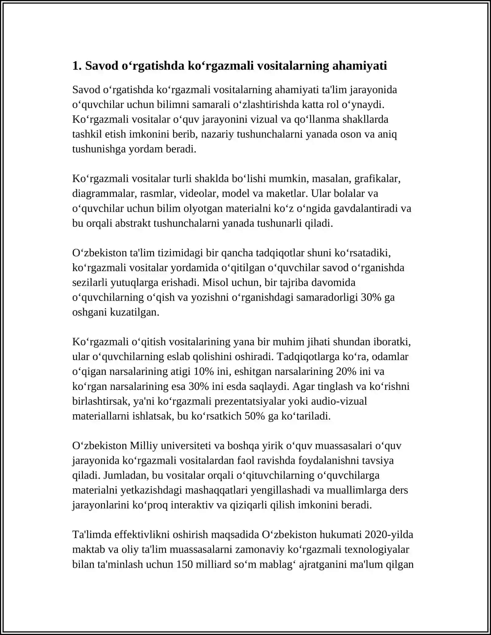 SAVOD OʻRGATISH DAVRIDA KOʻRGAZMALI VOSITALARDAN FOYDALANISH 3