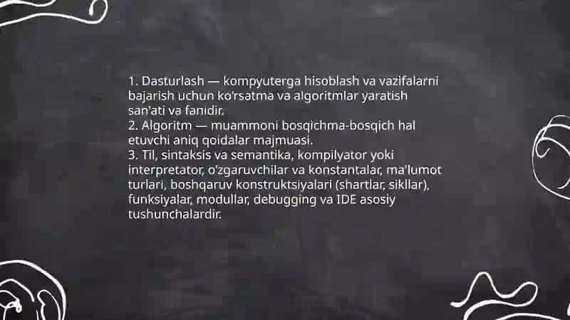 Dasturlashga kirish 3