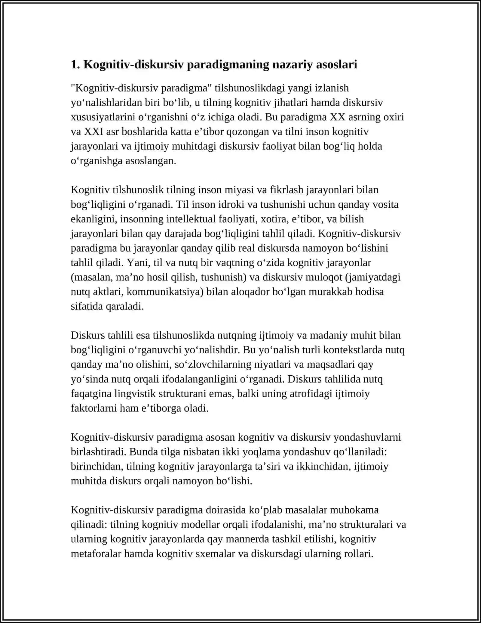 TILSHUNOSLIKDA KOGNITIV- DISKURSIV PARADIGMA 3