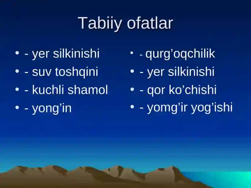 O’zbekistonda sodir bo’lishi mumkin bo’lgan texnogen xavflar 3
