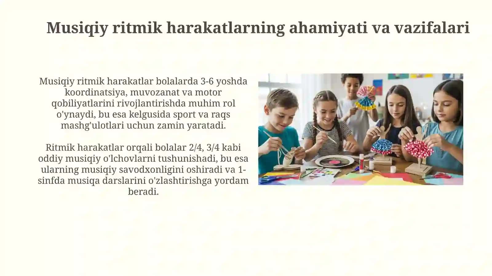 MTTda Bolalarni musiqaviy ritmik harakatlarga oʻrgatish(tayyorlovguruhlarda) 3