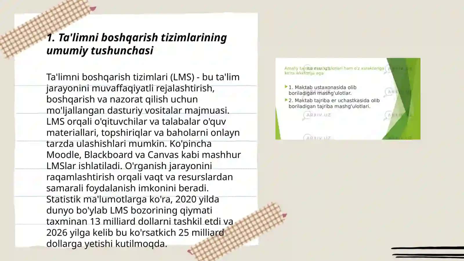 Ta'limni boshqarish tizimlari. Ularning turlari va vazifalari 3
