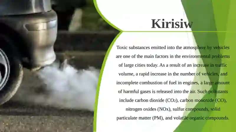 Assessment of the level of environmental hazard of toxic emissions from vehicles 3