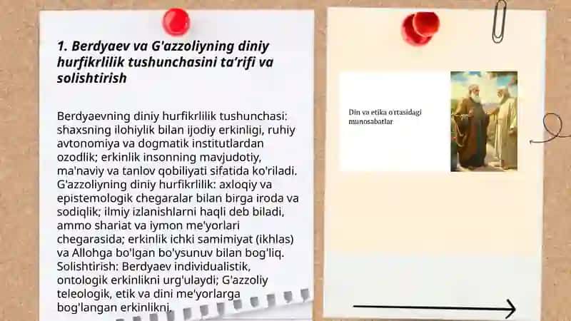 Din va hurfikrlilik (Berdyaev va G'azzoliyning diniy hurfikrlilik haqidagi g'oyalarini solishtirish) 3