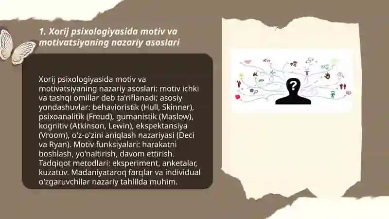 Xorij psixologiyasida motiv va motivatsiya muammosi 3