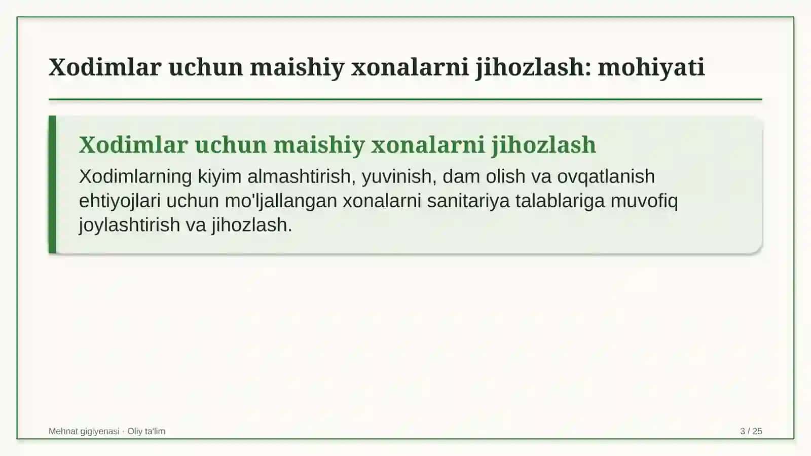 Ko'p qavatli uylar qurilishida xodimlar uchun maishiy xonalarni jihozlash 3