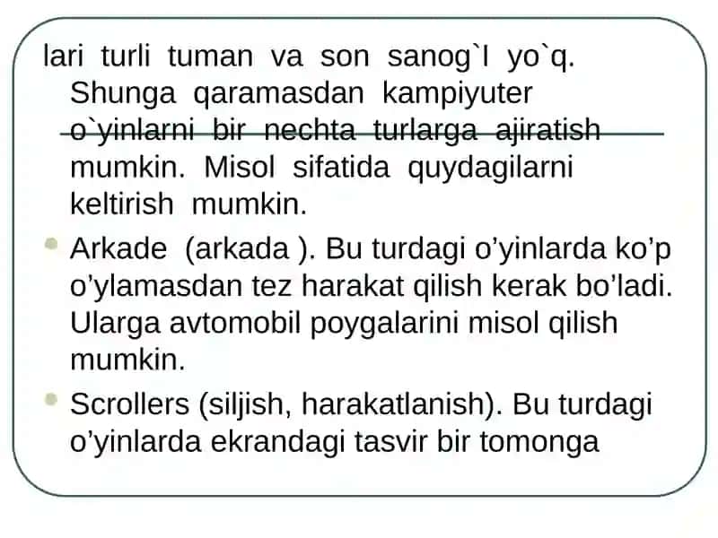 15-dars Kompyuter o’yinlari 3