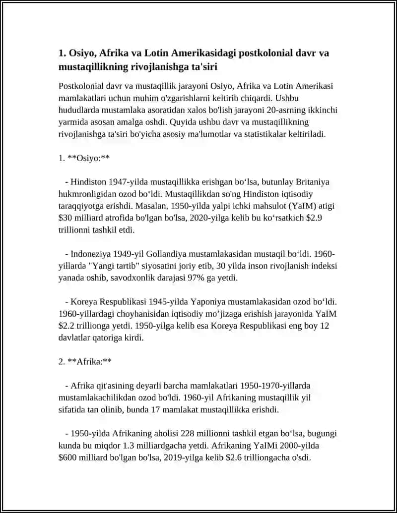 OSIYO AFRIKA VA LOTIN AMERIKASI MAMLAKATLARI RIVOJLANISHI 3