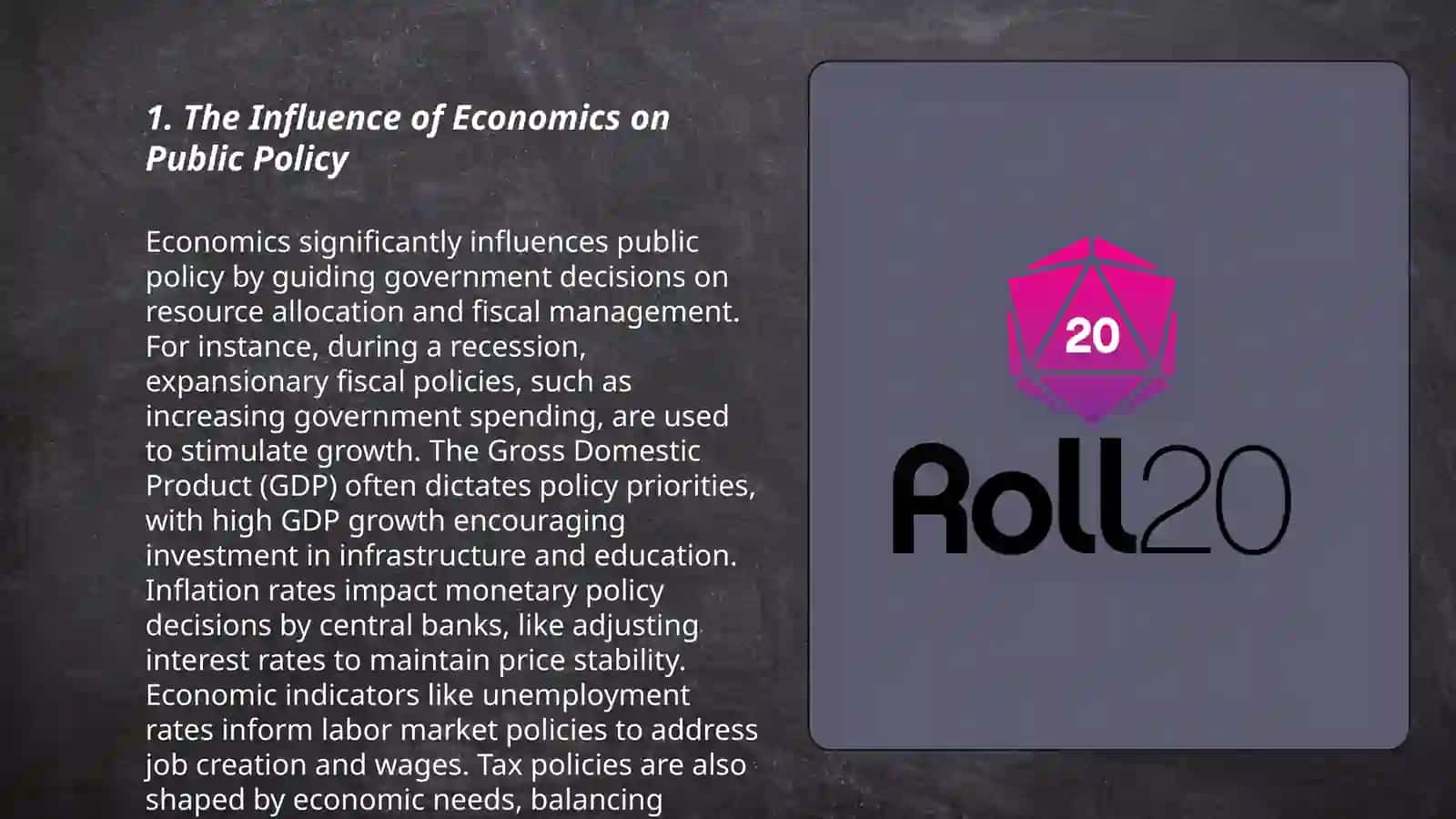 The role of Economics 3