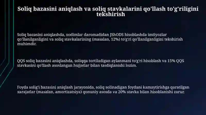 Soliq bazasini aniqlash va hisobotlarni to'ldirish 3