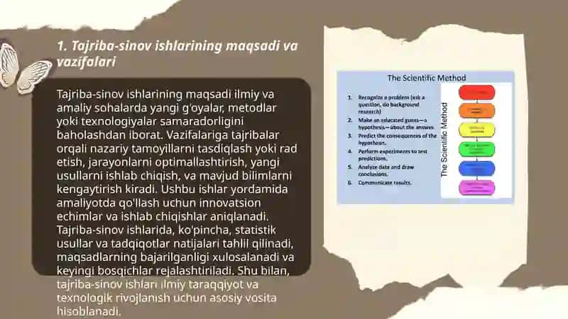 Tajriba-sinov ishlarini olib borish 3