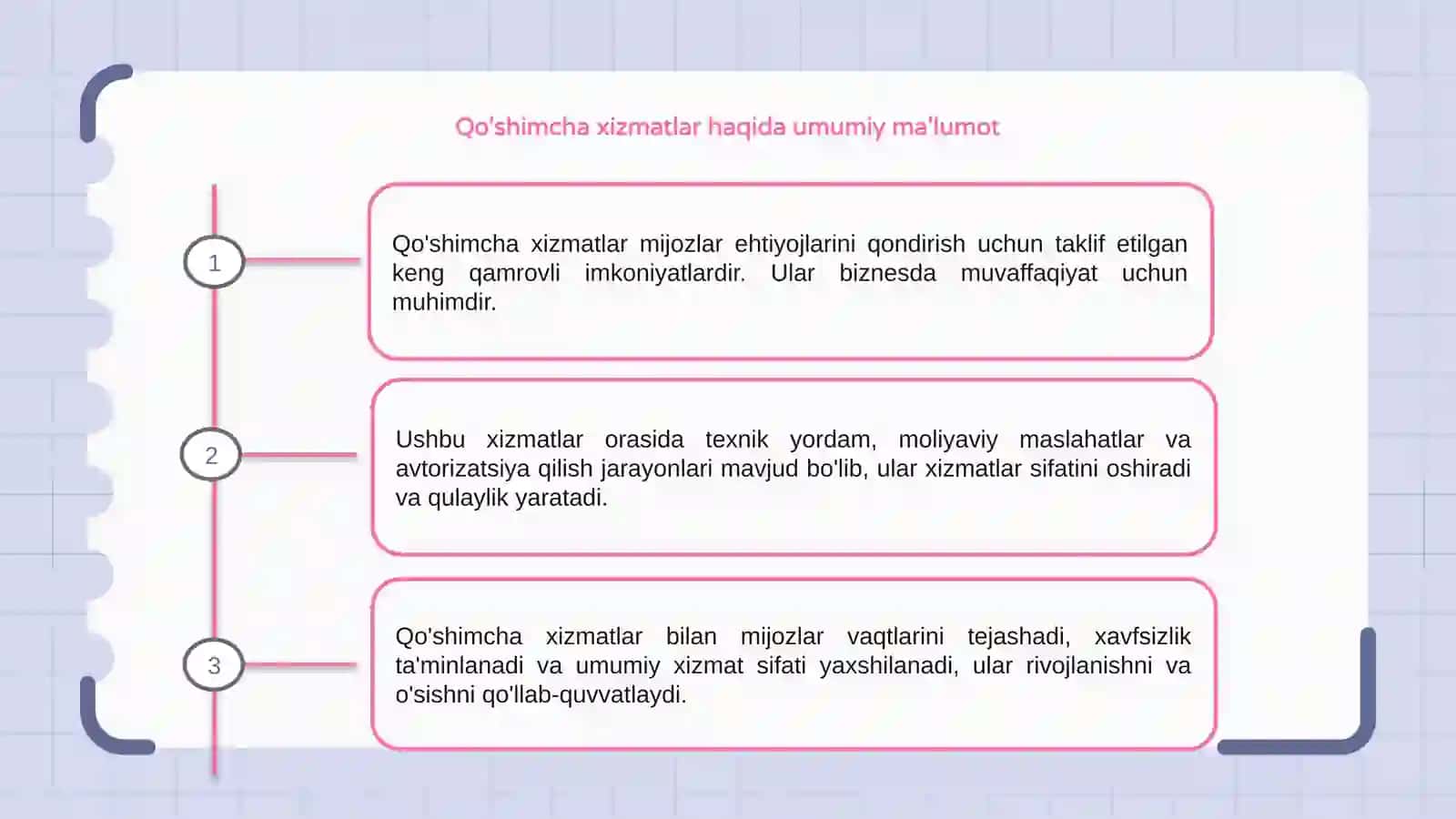 Qo'shimcha xizmatlar 3