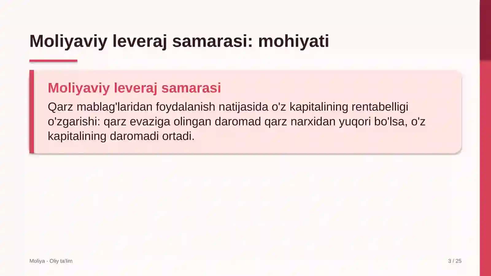 Fermer xo'jaliklarida moliyaviy leveraj samarasi 3