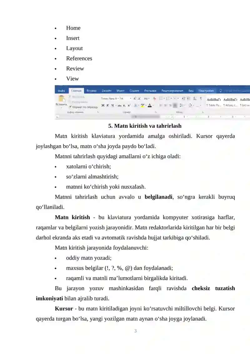 Matn redaktorlari bilan ishlash 3