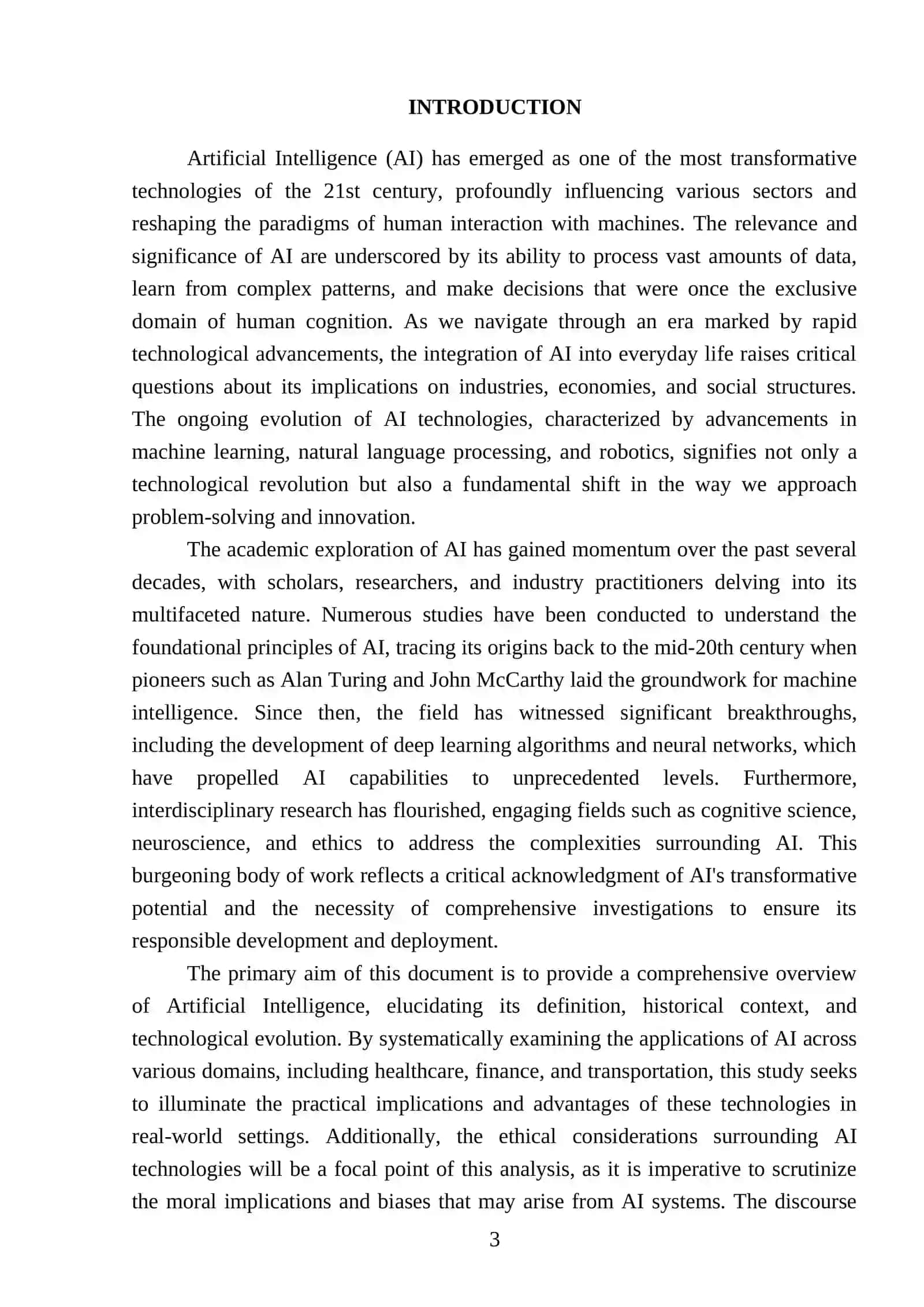 Topic: Artificial Intelligence 3