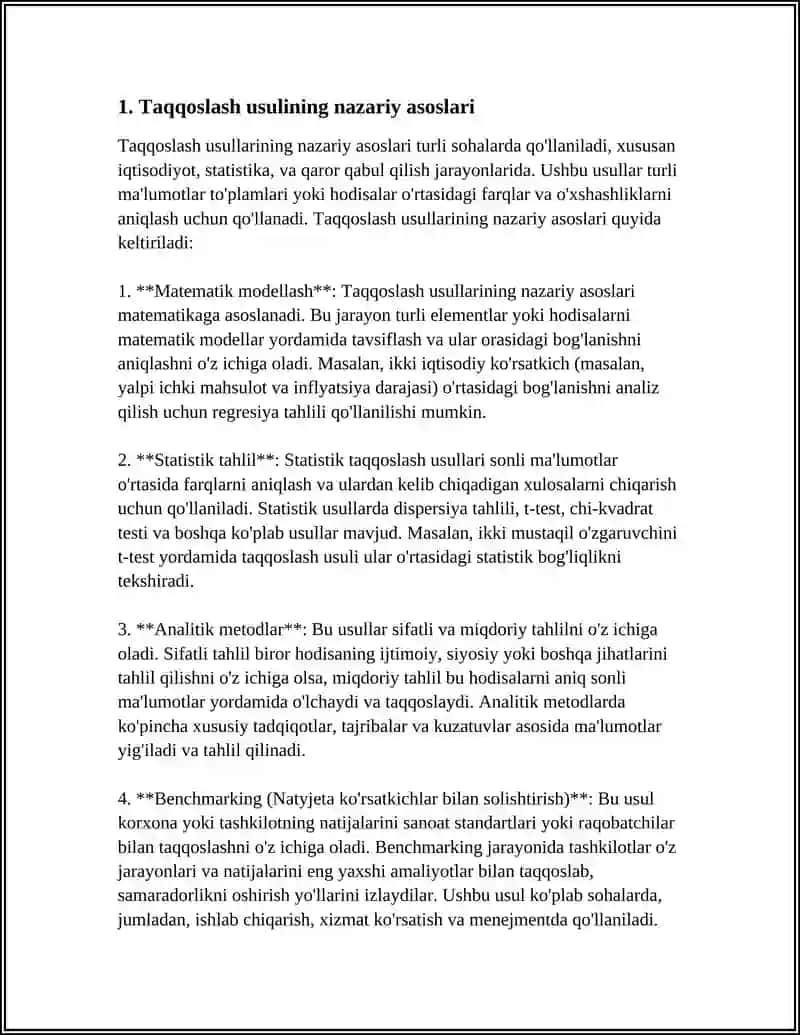 TAQQOSLASH USULI VA UNI TAHLILDA QOʻLLANILISHI 3