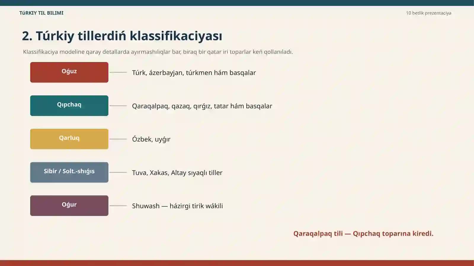Ulıwma til bilimi / Túrkologiya 3