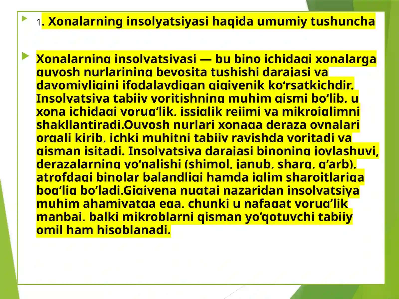 Xonalarning insolyatsiyasi haqida tushuncha 3