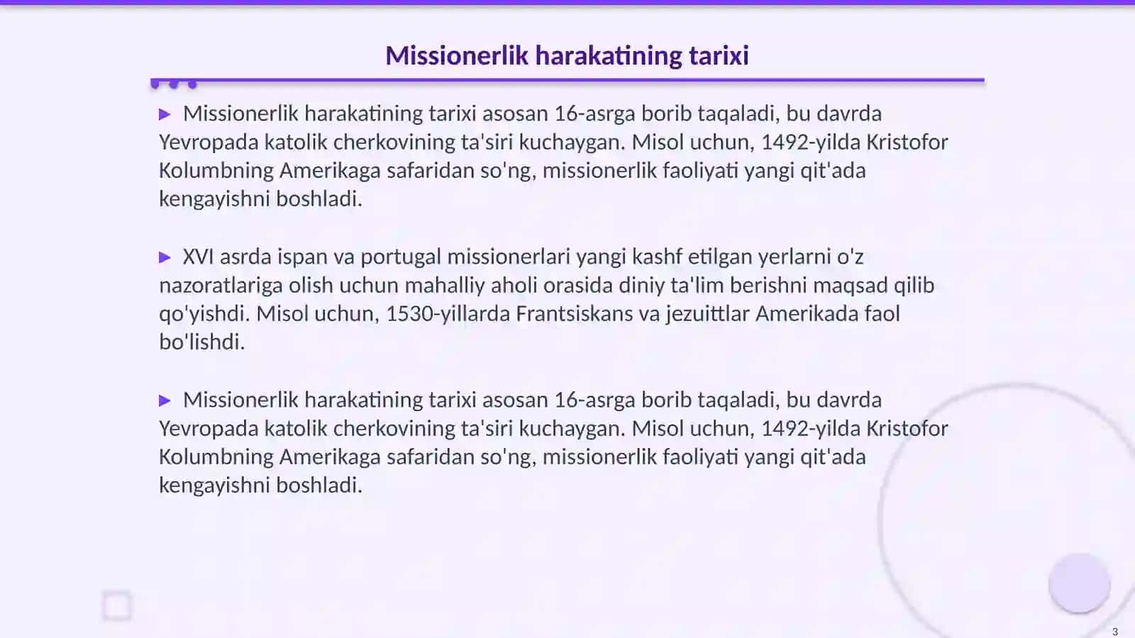 Missionerlik harakatining kelib chiqishi va hozirgi barqarorlikka xavfi 3