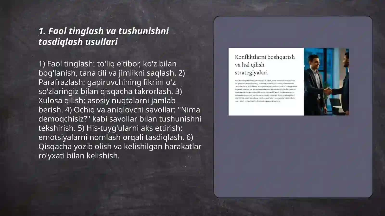 Samarali muzokaralar uchun kommuniktsiya 3