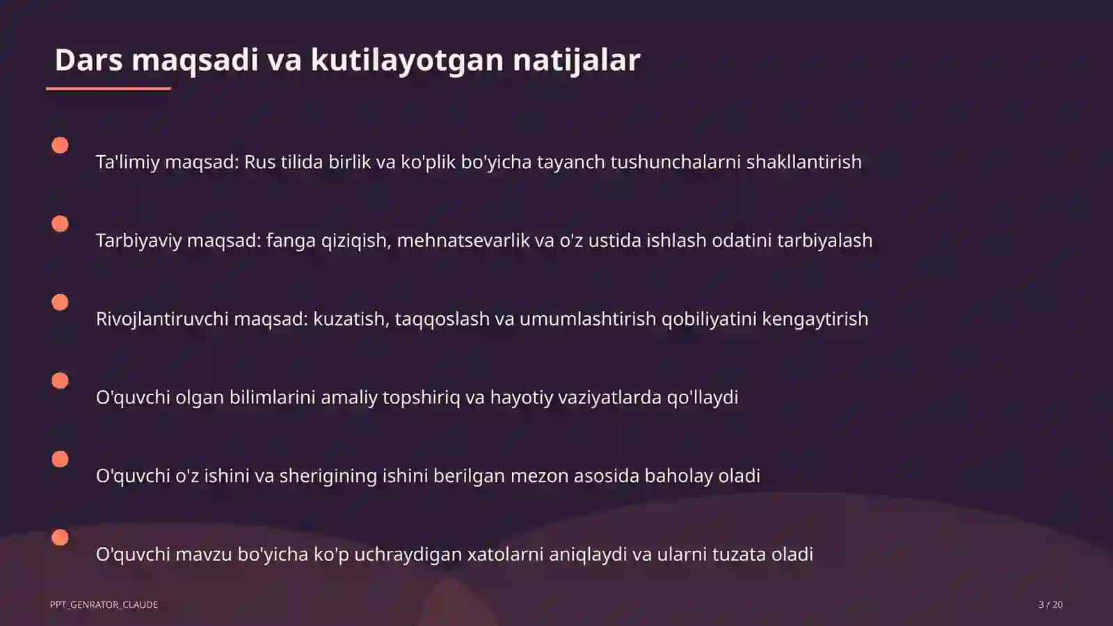Rus tilida birlik va ko'plik (3-sinf) 3