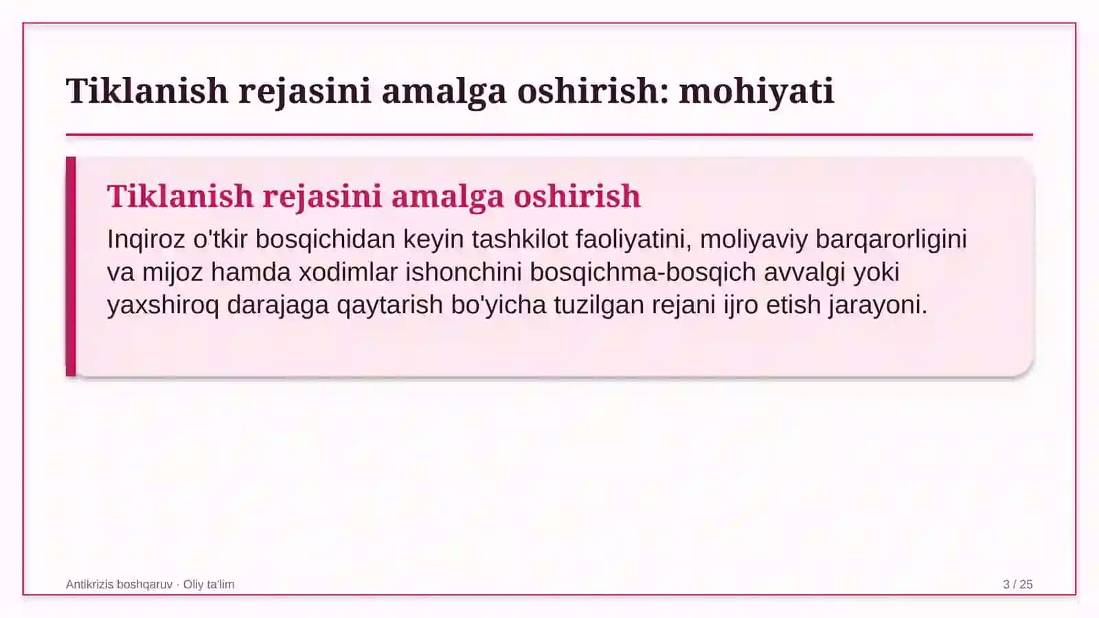 pillachilikda tiklanish rejasini amalga oshirish 7672 3
