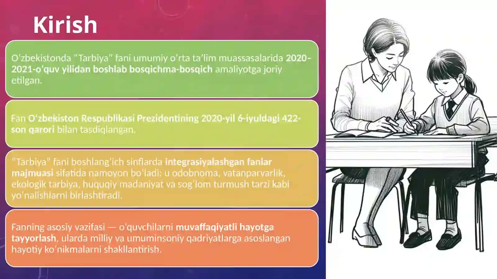 Boshlang‘ich sinfda “Tarbiya” fanimazmuni 3