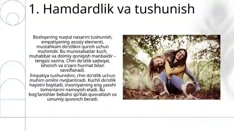 Do'stlik inson axloqining bebaxo go'zalligi 3
